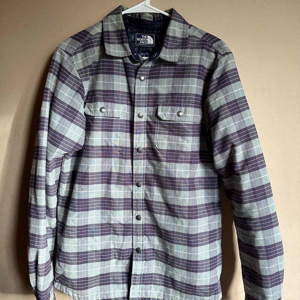 The North Face Men's Plaid Shirt Jacket - Purple and Gray
